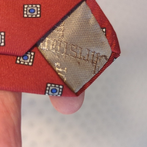 ♥️ Christian Dior mens silk tie fabric woven in Italy USA made designer red - Picture 6 of 7